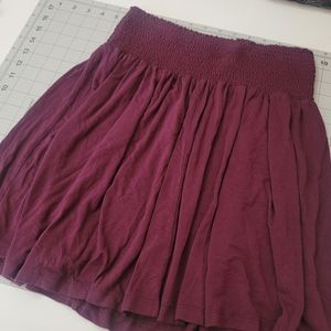 Dark Red Maroon Burgundy H&M Smocked Waist Skirt S